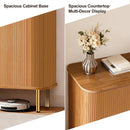 DHH Shoe Storage Cabinet with Sliding Door, 6-Tier Shoe Cabinet with Adjustable Shelves, Mid-Century Modern Freestanding Shoe Storage Organizer for Entryway, Hallway, Living Room (Wood, 47 ")