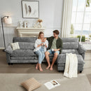 113‘’ Cloud Couch Sectional with L-Shape Ottoman, Couches for Living Room with Chenille Fabric|USB Charging| Reversible Chaise|Throw Pillows| Dual Cushions Modern Sofa (Darkgrey)