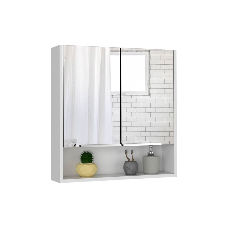 Medicine Cabinet with Mirror Lexington,Three Internal Shelves, White Finish