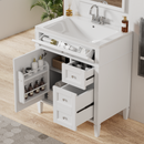 30'' Bathroom Vanity with Top Sink, Modern Bathroom Storage Cabinet with 2 Drawers and a Tip-out Drawer, Single Sink Bathroom Vanity (Same as SW000122AAK)