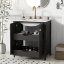 30inch Freestanding Bathroom Vanity Combo with Ceramic Sink Shaker Style  Vanities -2 Doors and 2 Drawers