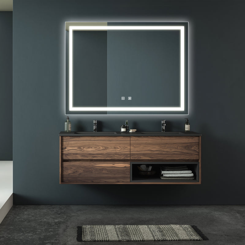 48X36 inch Bathroom Led Classy Vanity Mirror with High Lumen,Dimmable Touch,Wall Switch Control, Anti-Fog ,CRI 90 Adjustable 3000K-4500K-6000K ,IP54 Waterproof Energy saving