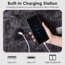 117'' Cloud Couch Sectional with L Shape Ottoman, Couches for Living Room with Chenille Fabric|USB Charging| Reversible Chaise|Throw Pillows| Dual Cushions Modern Sofa, Black