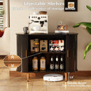 Storage Cabinet, Fluted Sideboard Buffet Cabinet with Tambour Sliding Doors& Adjustable Shelf, Accent Coffee Bar Console Table for Kitchen, Living Room, Entryway