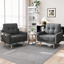 Mid Century Modern Accent Chair ，Upholstered Armchair，Comfy Reading Chair with Wood Legs，Fabric Single Sofa Chair for Living Room Bedroom Small Spaces (1, White)