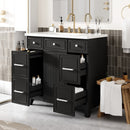 36' Bathroom Vanity Cabinet with Sink Top Combo Set , Black ,Single Sink,Shaker Cabinet with Soft Closing Door and 3 Drawers