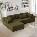Modern Chenille Upholstered Sectional Sofa Couch Set,Modular 108' L Shaped Sectional Living Room Sofa Set With 6 Pillows,Free Combination Sofa Couch for Living Room,Bedroom(Left Chaise)W834P240005