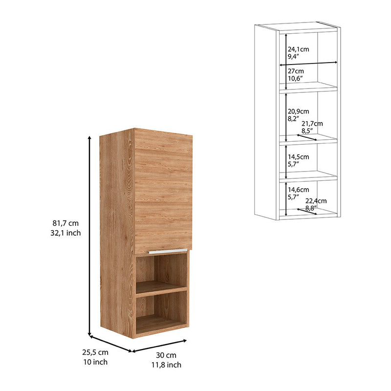 Medicine Cabinet Hazelton, Two Interior Shelves, Pine Finish