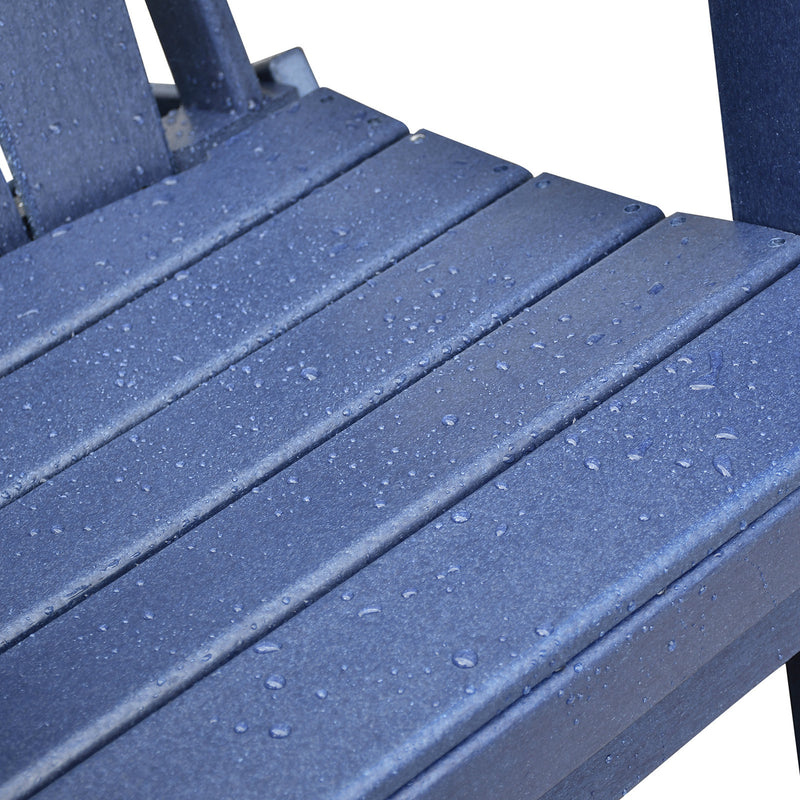 TIRAMISUBEST Folding Outdoor Adirondack Chair for Relaxing, HDPE All-weather Fire Pit Chair, Patio Lawn Chair for Outside Deck Garden Backyardf Balcony, Navy Blue