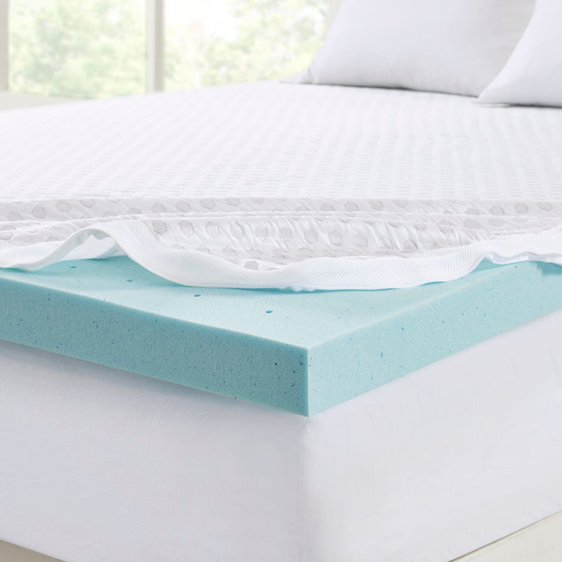 Hypoallergenic 3" Cooling Gel Memory Foam Mattress Topper with Removable Cooling Cover