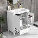 30' Bathroom Vanity with Sink Combo, Multi-functional Bathroom Cabinet with Doors and Drawer, Solid Frame and MDF Board, White (Old Sku:SY999606AAK)