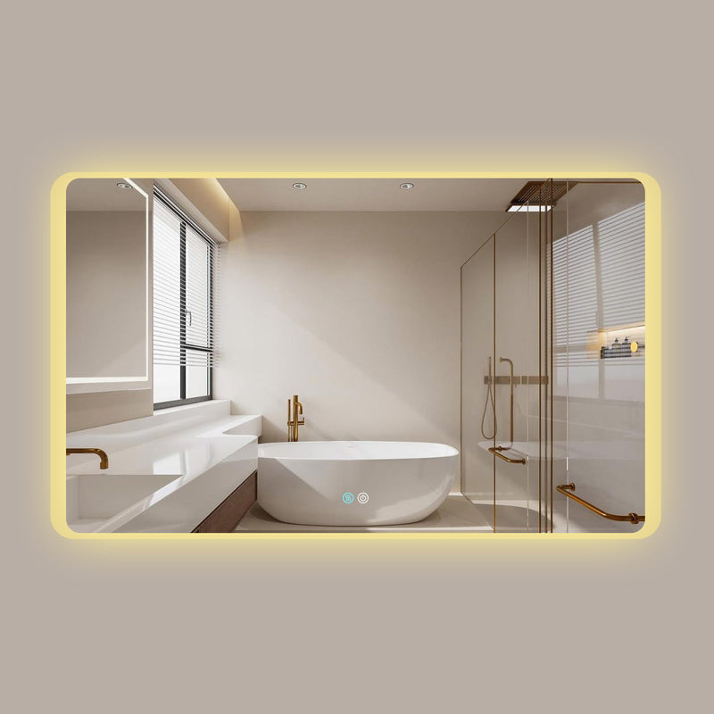 60 x 36 LED Mirror for Bathroom, LED Vanity Mirror, Adjustable 3 Color, Dimmable Vanity Mirror with Lights, Anti-Fog, Touch Control Wall Mounted Bathroom Mirror,Vertical