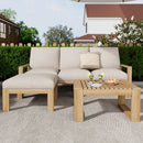 Outdoor 3pcs Acacia Sectional Patio Sofa Set