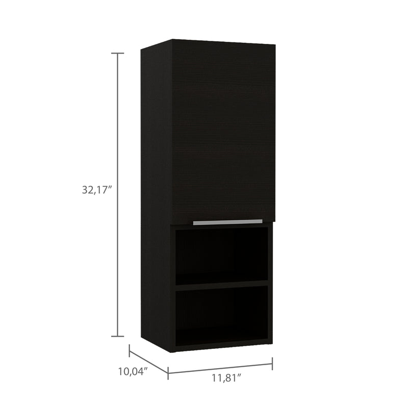 Medicine Cabinet Hazelton, Two Interior Shelves, Black Wengue Finish