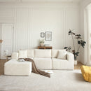 H613 Sectional Sofa and Module, Mid-Century Modern L Shaped Couches 3-Seat Sofa for Living Room Beige Left
