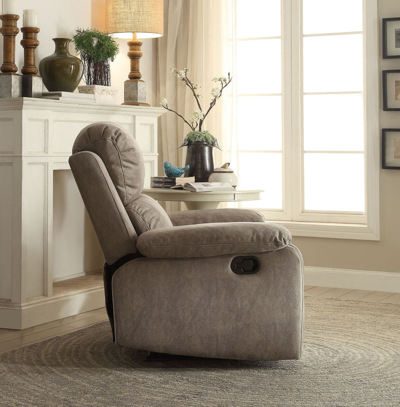 Bina Recliner (Motion) in Gray Polished Microfiber