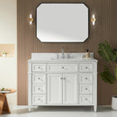 Fully Assembled 48'' Freestanding Single Sink Bathroom Vanity with Engineered Top