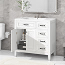 36' Bathroom Vanity with Sink Combo, White Bathroom Cabinet with Drawers, Solid Frame and MDF Board (Old Sku:JL000007AAK)