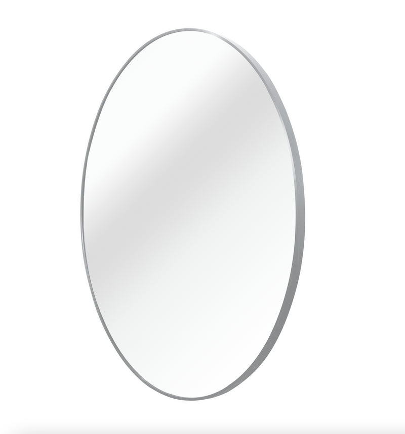 Silver 39 Inch Metal Round Bathroom Mirror