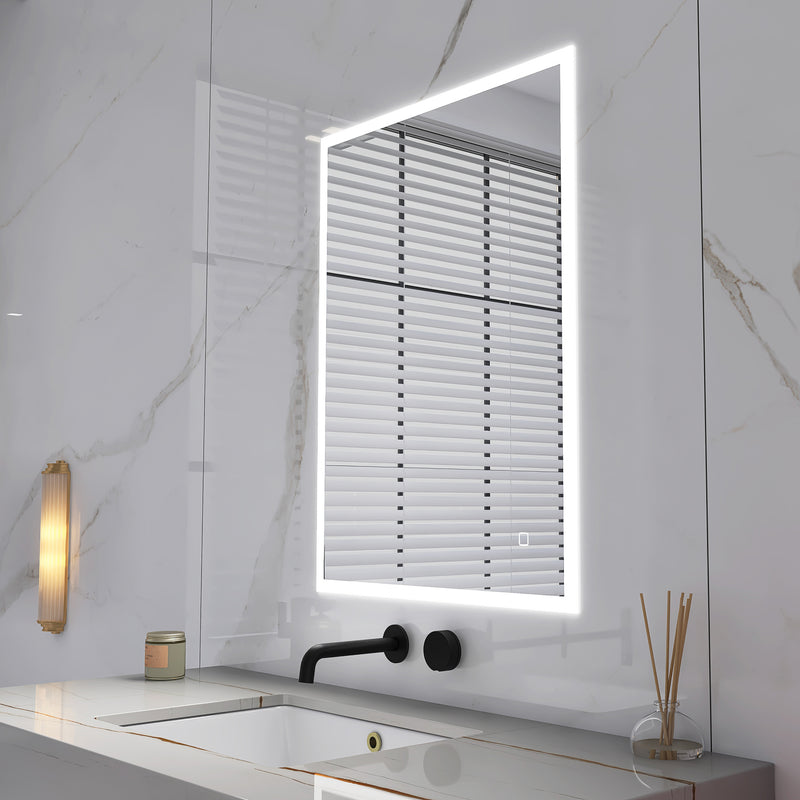 32 x 24 in.  Rectangular Frameless Wall-Mount Anti-Fog LED Light Bathroom Vanity Mirror