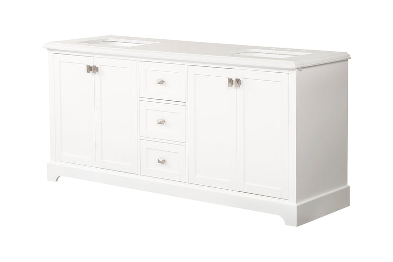 Vanity Sink Combo featuring a Marble Countertop, Bathroom Sink Cabinet, and Home Decor Bathroom Vanities - Fully Assembled White 72-inch Vanity with Sink 23V02-72WH