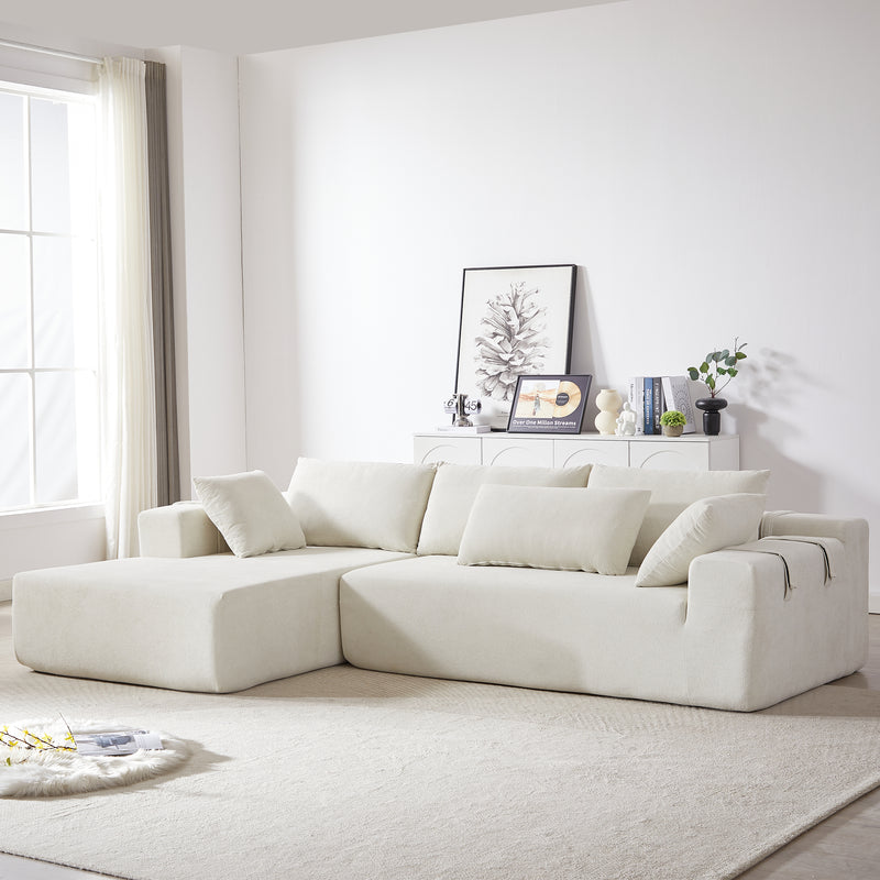 Modern Chenille Upholstered Sectional Sofa Couch Set,Modular 108' L Shaped Sectional Living Room Sofa Set With 6 Pillows,Free Combination Sofa Couch for Living Room,Bedroom(Left Chaise)W834P240003