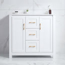 36'White Bathroom Vanity with Single Sink, Combo Cabinet Undermount Sink, Bathroom Storage Cabinet with 2 Doors and 2 Drawer, Soft Closing, Multifunctional Storage