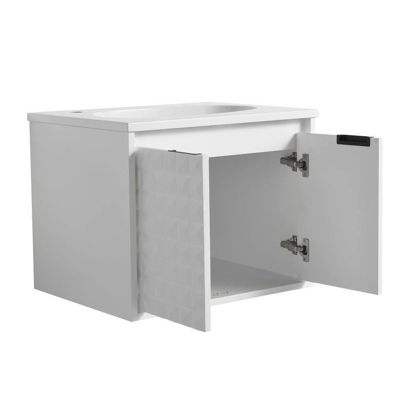 24 Inch Wall Mounted  Bathroom Vanity With SInk, Soft Close Doors, For Small Bathroom (KD-PACKING)