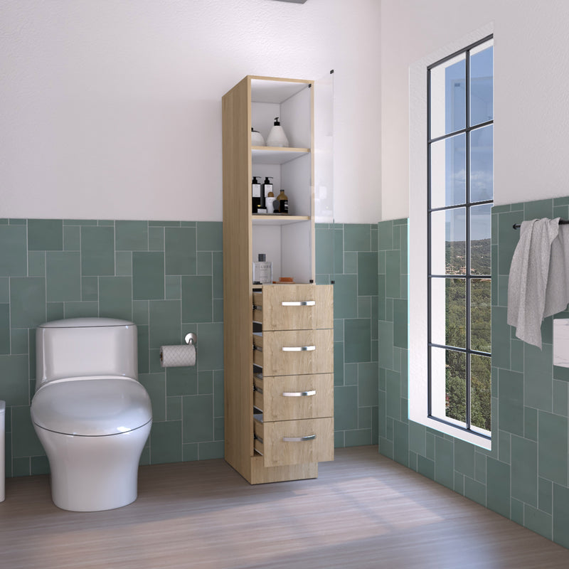 Linen Cabinet Epic, Bathroom, Light Pine / White