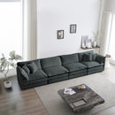 Free Combination Modular Sofa Free,4 Seater Sofa Comfy Chenille Fabric,Sectional Sofa Couch,Gray Chenille