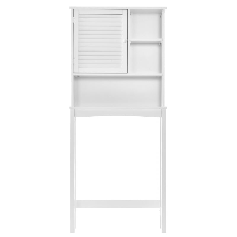 Home Over-The-Toilet Shelf Bathroom Storage Space Saver with Adjustable Shelf Collect Cabinet (White)