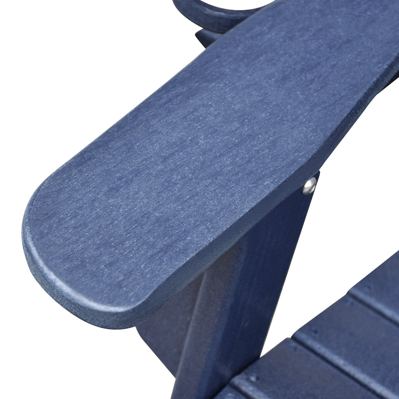 TIRAMISUBEST Folding Outdoor Adirondack Chair for Relaxing, HDPE All-weather Fire Pit Chair, Patio Lawn Chair for Outside Deck Garden Backyardf Balcony, Navy Blue