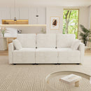 Modular Sectional Sofa Convertible Sofa Couch Set with Storage for Living Room, Modern 3 Seater Modular Sectional Couch (Beige)