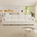 Modular Sectional Sofa Convertible Sofa Couch Set with Storage for Living Room, Modern 4 Seater Modular Sectional Couch (Beige)