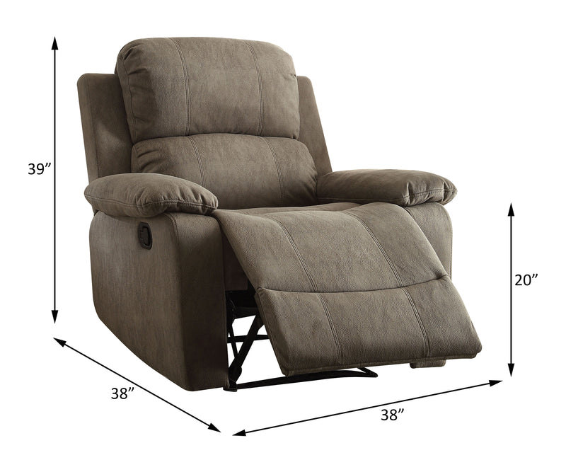 Bina Recliner (Motion) in Gray Polished Microfiber