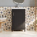 [Viedo] 20 Inch Modern Small Bathroom Vanity Cabinet With Ceramic Basin- 20*14.5*33.3 Inches,Ample Storage,1 Soft Close Door