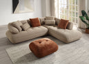 Carrick BEIGE SANDWICH MESH FABRIC Sectional Sofa with an Ottoman