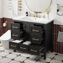 36'' Bathroom Vanity with Resin Sink Combo, Solid Wood Frame Bathroom Storage Cabinet, Freestanding Vanity Set with 5 Drawers& Soft Closing Doors (Same as N710S136002B+SW000142AAB )