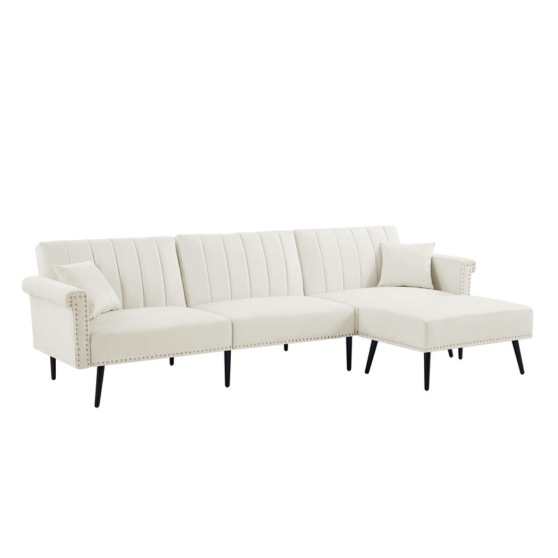 WHITE SECTIONAL SOFA BED