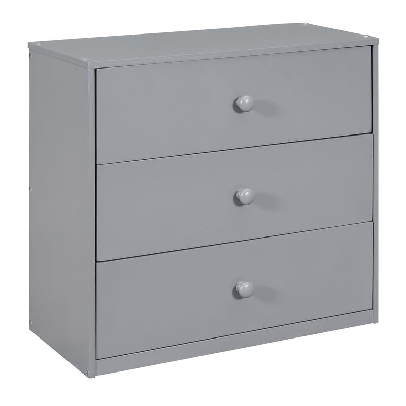Twin Size House Bed With Cabinet and Drawers, Gray