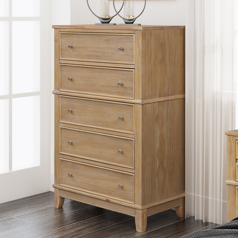 5 Drawers Chest Solid Wood Cabinet