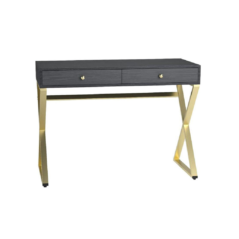 Metal Frame Wood Comouter Desk with 2 Drawers