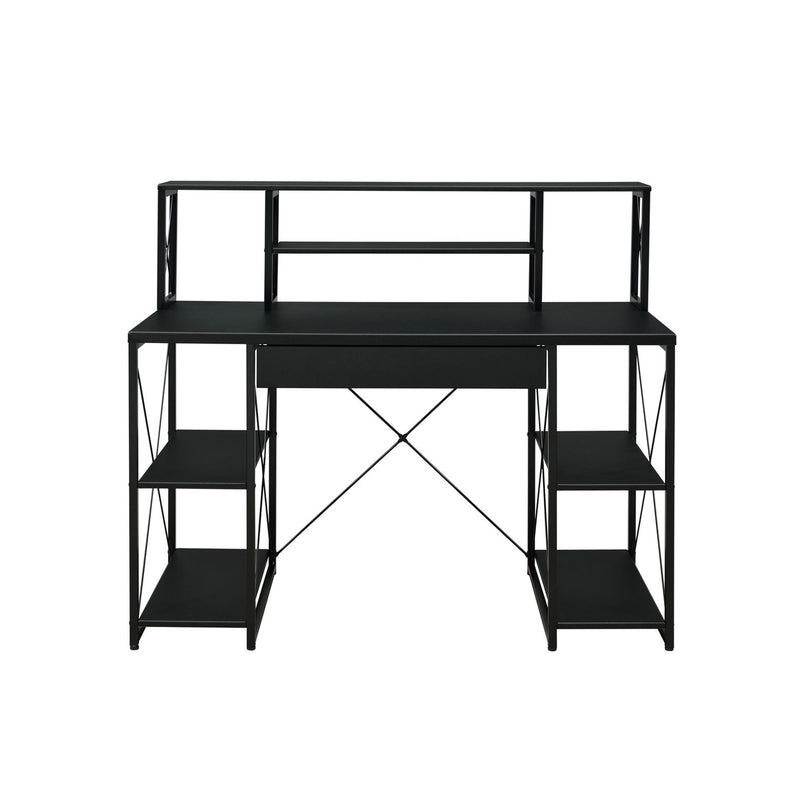 Metal Comupter Desk with Drawer and Shelves