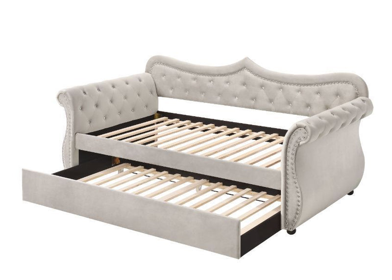 Adkins Daybed & Trundle, Beige Fabric
