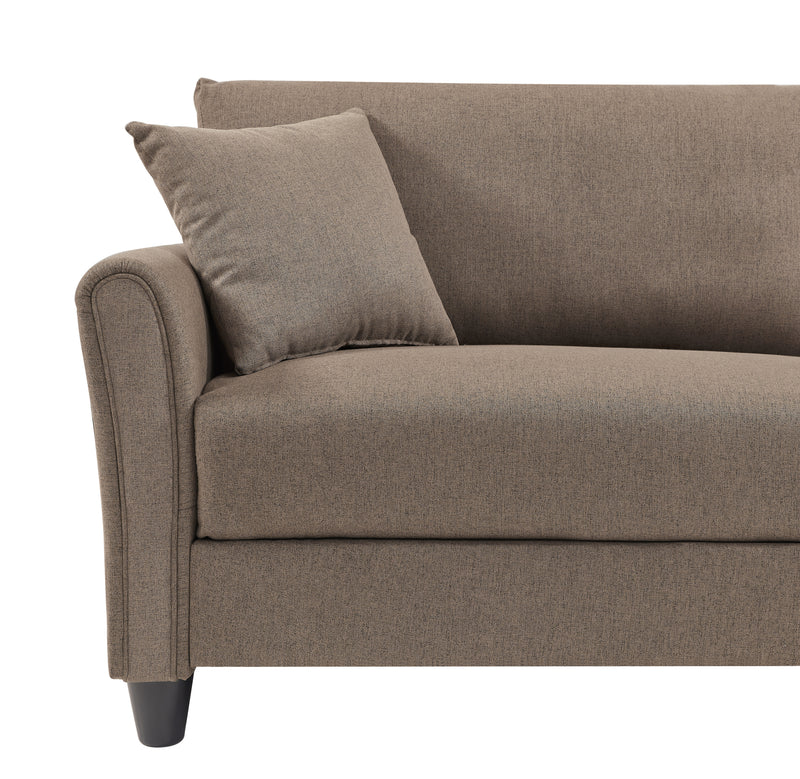 2042 Light brown three-seater sofa in linen