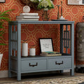 Console Sofa Table with Two Bottom Drawers, Farmhouse Narrow Sofa Table for Entryway