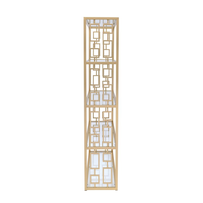 Bookshelf in Gold & Clear Glass