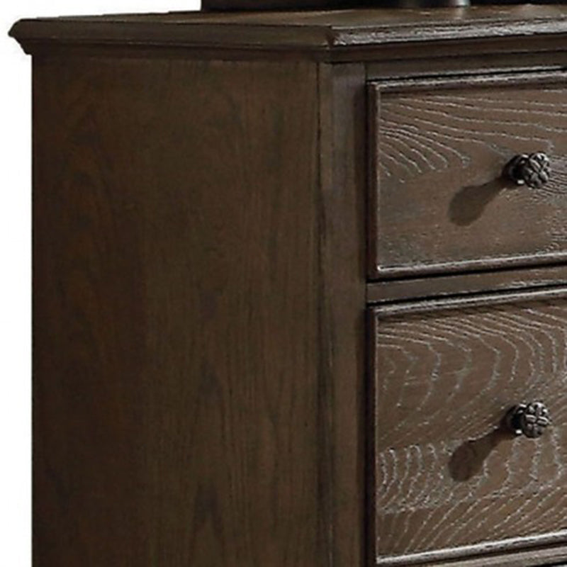 Wood Cabinet Chest Dresser with Drawers  in Weathered Oak