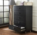 5 Drawers Chest Wood Cabinet with Metal Foots