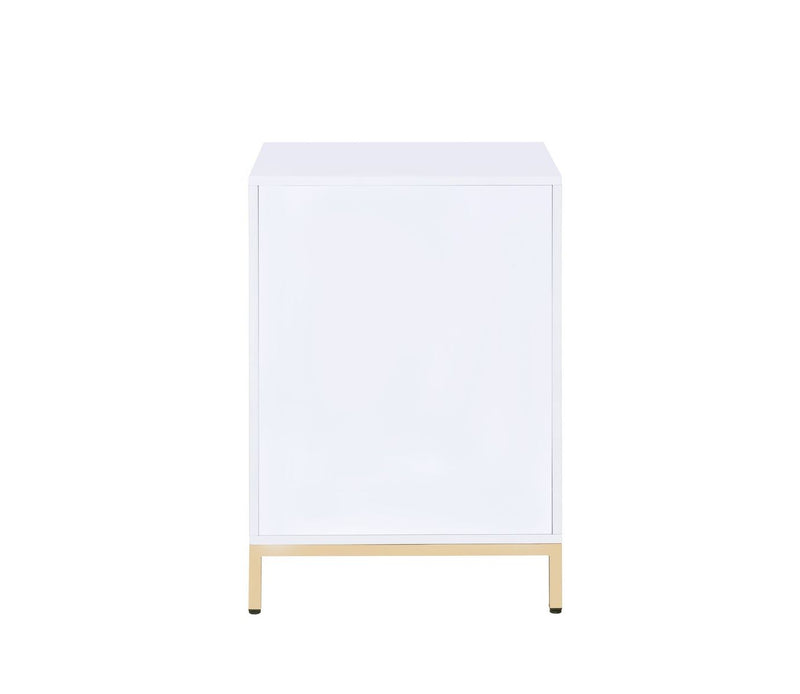 Cabinet in White High Gloss & Gold